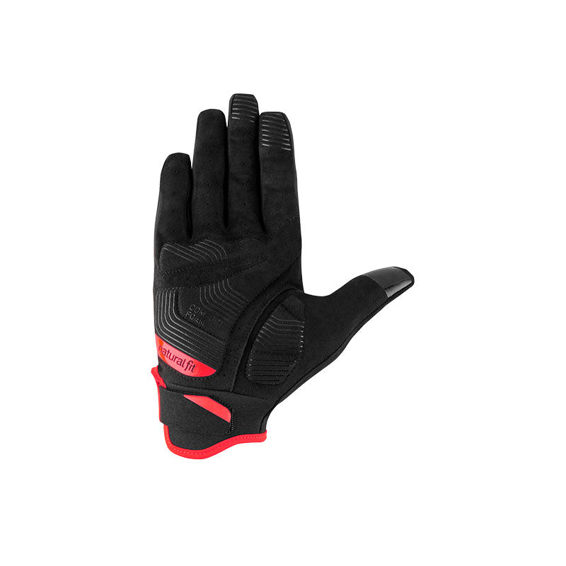 Guantes CUBE Natural Fit de dedo largo con almohadillas de gel / Color rojo